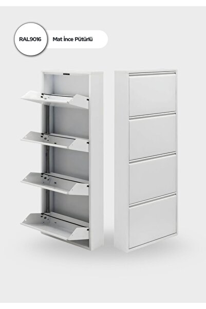 mobilyapratik 4 'lü Metal Ayakkabılık - Beyaz