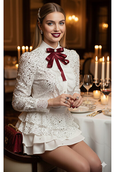 pegu baby collection bordo saten okul,iş, Yaka Broş,yaka çiçeği, yaka iğnesi 553