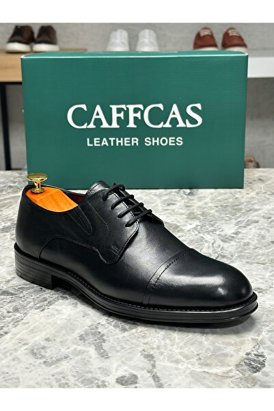 Caffcas Genuine Leather Black Handmade Classic Men's Shoes 10072-70
