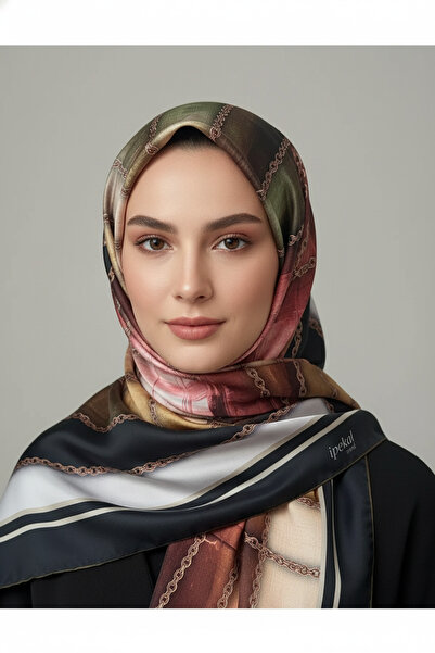 İpekal نمط وشاح ناعم منقوش بسلسلة حلقية 1 لون 1