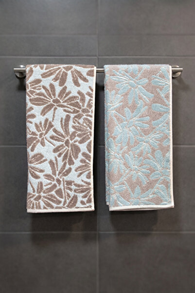 Class 100% Combed Cotton 50x100 Yarn Dyed Set of 2 Flower V1