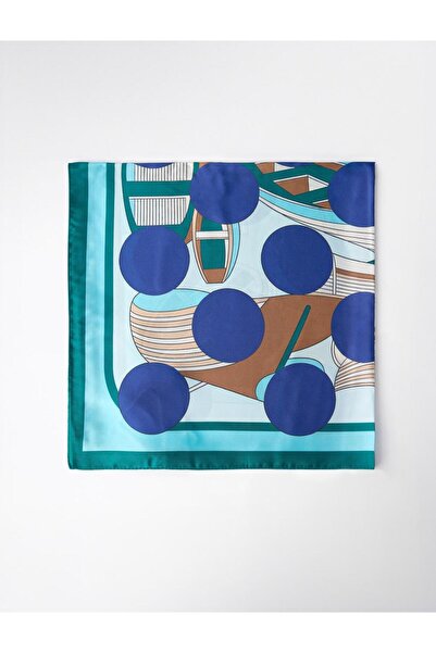 Jimmy Key Navy Blue Polka Dot Woven Scarf