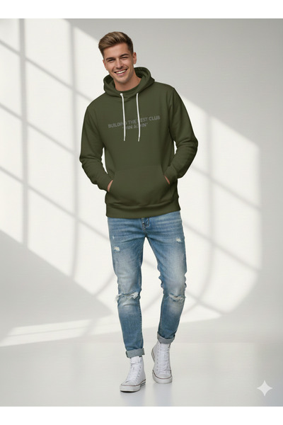 ribana Unisex regular fit Hooded Printed pocketed long sleeve cotton soft textured sweatshirt