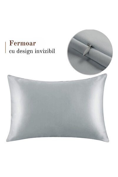 Marinela Radu Satin Pillowcase with Hair and Skin Protection, Marinela Radu, 50x70 cm, Gray