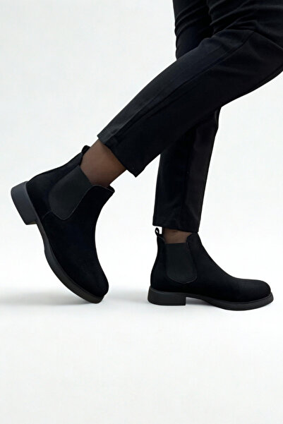 inizio Μαύρες σουέτ γυναικείες μπότες Chelsi Daily V4257