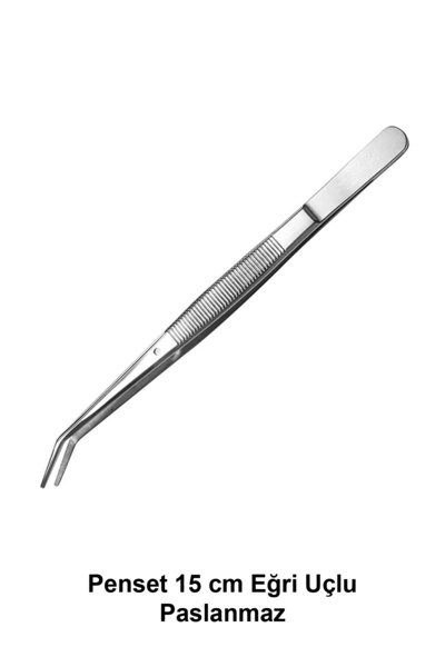 ATEL-SAN Penset 15 cm Eğri Uçlu Paslanmaz Çelik