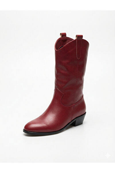 LOVE SHINE Furya Rodeo Uzun Kovboy Kadın Bot Suni Deri Büyük Numara