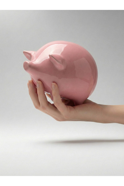Midl Atelier Qumba El Yapımı Seramik Pembe Domuz Kumbara
