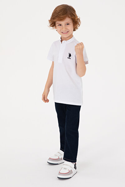 U.S. Polo Assn. Erkek Çocuk Beyaz Bisiklet Yaka Tişört 50314940-VR013
