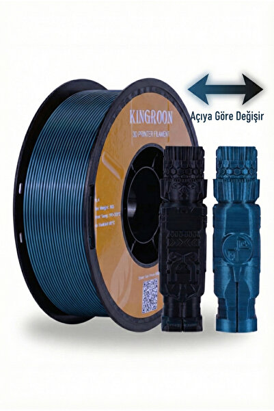KINGROON Çift Renkli Silk PLA 1.75 MM Siyah Mavi - Derin Galaksi Tonu - Açıya...