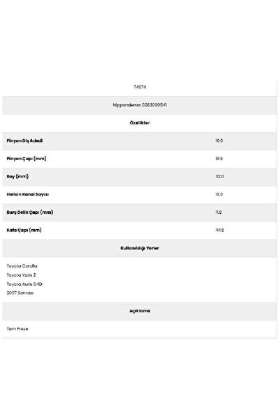 Form Metal ترس بادئ الحركة 74974 كورولا 10 قنوات 10 أسنان 02830095