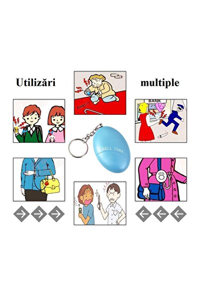 SSMEDIA Portable Personal Keychain Alarm, 120dB, Blue