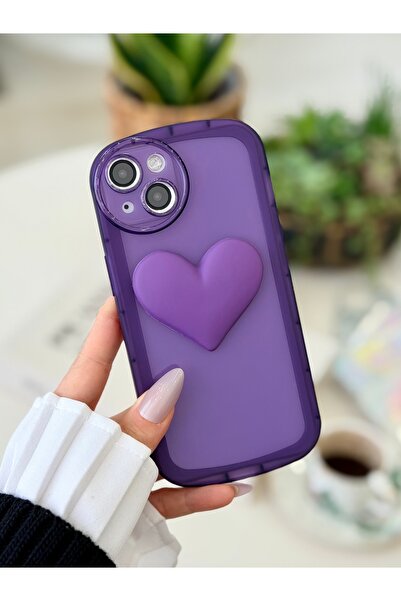Go Aksesuar Iphone 13 Ve 14 Uyumlu Kalp Model Oyuncaklı Şeffaf Kılıf