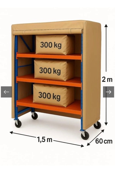 None Storage cabinet for heavy weights, camping equipment, and general storage.