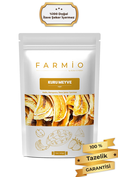 FARMİO Şekersiz Kurutulmuş Muz – 140gr – Doğal ve Katkısız