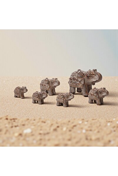 e-life shop Lüks Motif İşlemeli Feng Shui 7li Şans Bereket Getiren Fil Heykel...