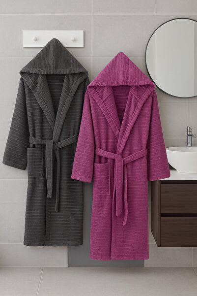 sternen glanz Σετ μπουρνούζια από βαμβακερό ζευγάρι Unisex μεγάλου μεγέθους