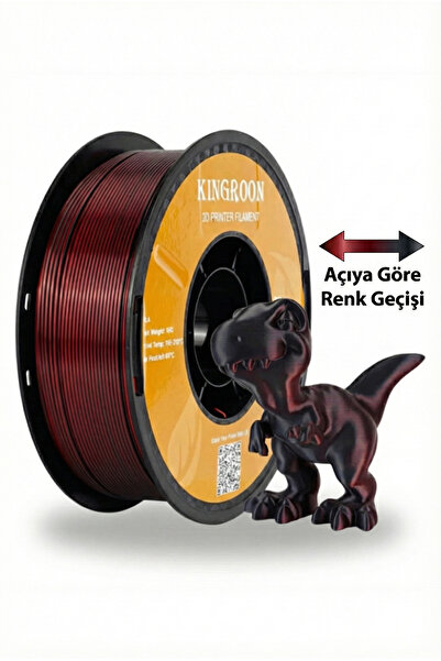 KINGROON Çift Renkli Silk PLA 1.75 MM Siyah Kırmızı - Büyüleyici Gül Tonu - P...