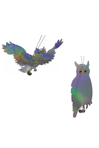 SSMEDIA Set 2 sperietoare de păsări, porumbei, grauri, ciori, design cu bufniță