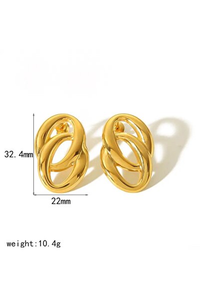 Generic Gold interlocking hoop earrings
