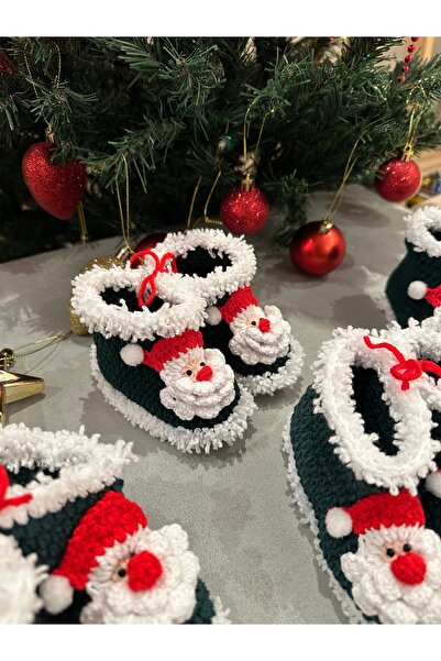 Purdy Plum Yeşil Noel Baba Yılbaşı Bebek Patiği