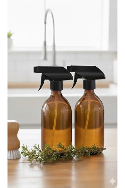 Juniberry 2li Set Amber Kahverengi Cam Şişe Sprey Başlıklı Şişe Fıf Fıs Başlı...