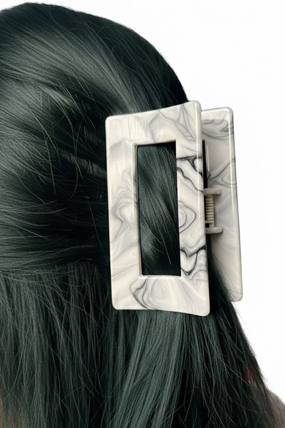 CAŞ DEKORASYON Сива костна щипка с мраморен мотив