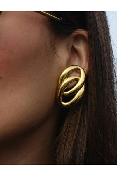 Generic Gold interlocking hoop earrings