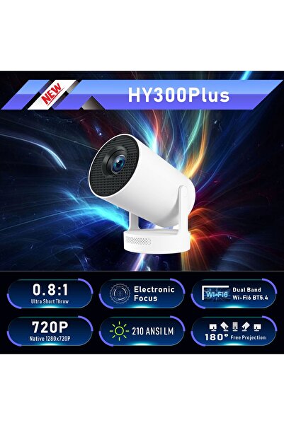 Mi VAZA HY300 PLUS Smart Projector 2025 - 4K HDR, 3000 Lumens, 1280x720, Android 11, WiFi 6, Bluetoo