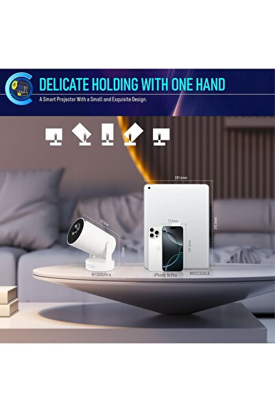 Mi VAZA Hi-Fi Speaker LCD Projector - 1280x720, Supports 1080P/4K, 170 ANSI lm, Android 11