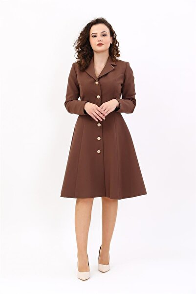 ÖNDER ÖZSOY Prenses Elbise -Kestane