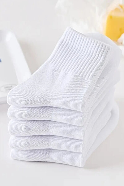 Esinti 8 Pairs Unisex Black White Plain College Socks 8-Pack Cotton Women Men Socks (8 Pairs)