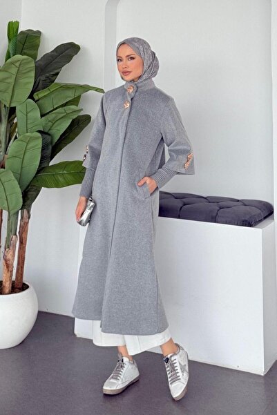 Şulemoda Giyim Bergama Cashmere Coat Gray