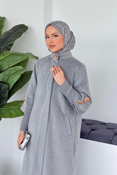 Şulemoda Giyim Bergama Cashmere Coat Gray