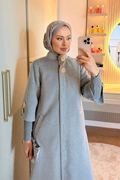 Şulemoda Giyim Bergama Cashmere Coat Gray