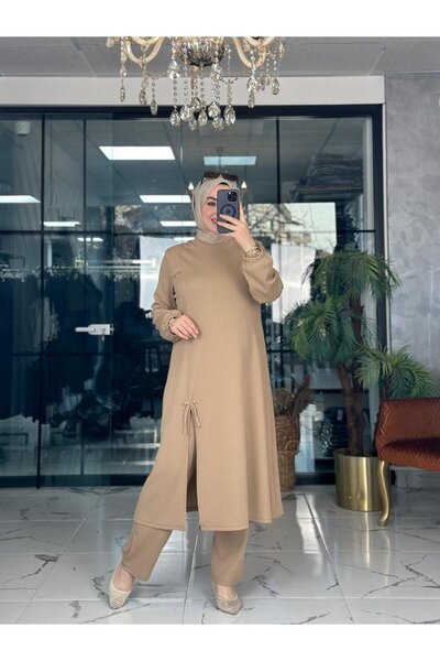 Zümra Tesettür Moda Nil Takım Vizon