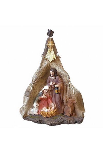 İKO Decoratiune de Craciun Nasterea Domnului Isus in iesle, cu animale, 22 cm