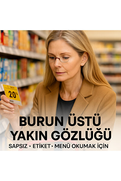 Oxxop Accessory Burun Üstü (2.50 Numara – SİYAH) Pratik Mini, Anahtarlık Sapsız Yakın Gözlük