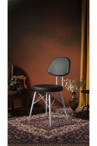 Kalafika Kav Mutfak Sandalyesi, Yemek, Bahçe, Kafe, Modern Sandalye - Siyah D...