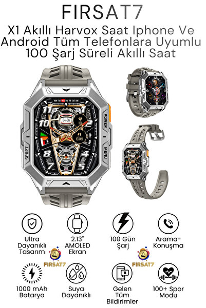 Genel Markalar Watch X1 Pro Saat Iphone Ve Android Tüm Telefonlara Uyumlu Har...