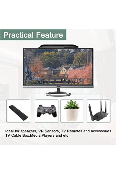 fulina رف علوي لشاشة التلفزيون وشاشة كمبيوتر قابلة للتعديل لمكتب المكتب وصندوق الوسائط ووحدة التحكم في الألعاب