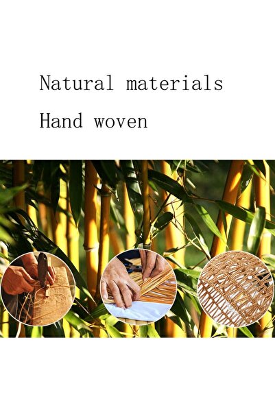 fulina Handwoven Bamboo Basket Lamp Shade, Modern Farmhouse Small Chandelier for Bedroom, Living Room,Foyer