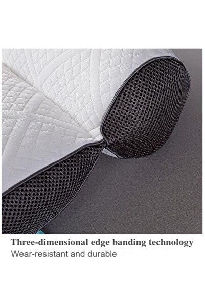 fulina Premium Ergonomic Neck Pillow for Sleeping - Upgraded Goose Down Fill with Neck Strain Relief(Black)