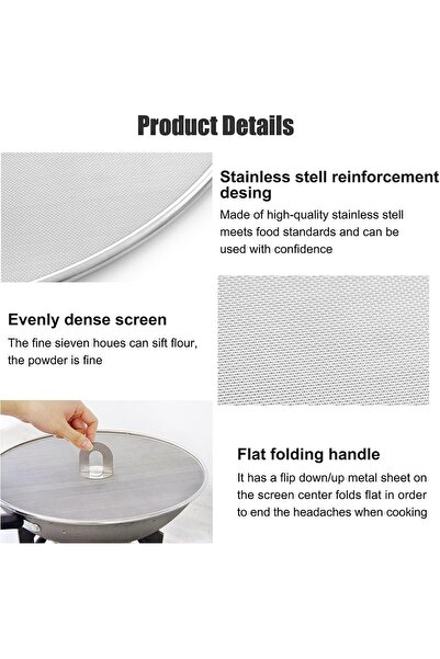 fulina Splatter Screen for Cooking Stainless Steel Grease Splatter Guard for Frying Pan, No Burns Set of 3