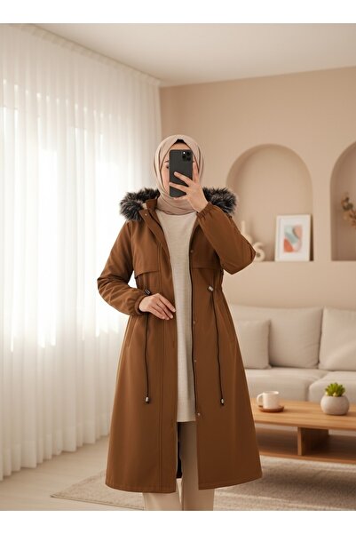 Modamorfo Παλτό Bondit Lace Up Tunnel με κουκούλα - μαύρισμα