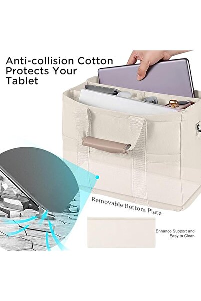 fulina Canvas Tote Bag with Multi Pockets Crossbody Tote Bag for Women Bible Handbag Everything Tote Bags