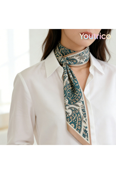 Youtrico وشاح حريري منقوش، عصابة رأس ورقبة مزدوجة الجوانب، أجواء الخريف والشتاء
