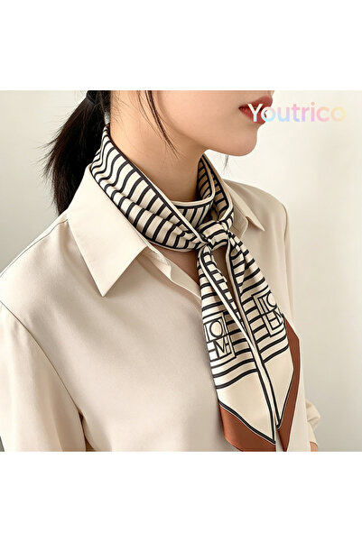 Youtrico وشاح حريري منقوش، عصابة رأس ورقبة مزدوجة الجوانب، أجواء الخريف والشتاء