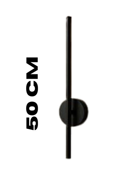 VOLTMARKET Siyah İnce Çizgi LED Duvar Pilli Apliği 50CM Modern Dekoratif Led (1 ADET)