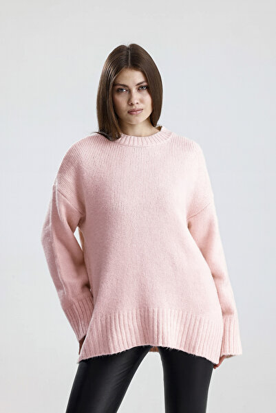 Butik Salaş - Oversize Yumuşacık Bisiklet Yaka Triko Kazak